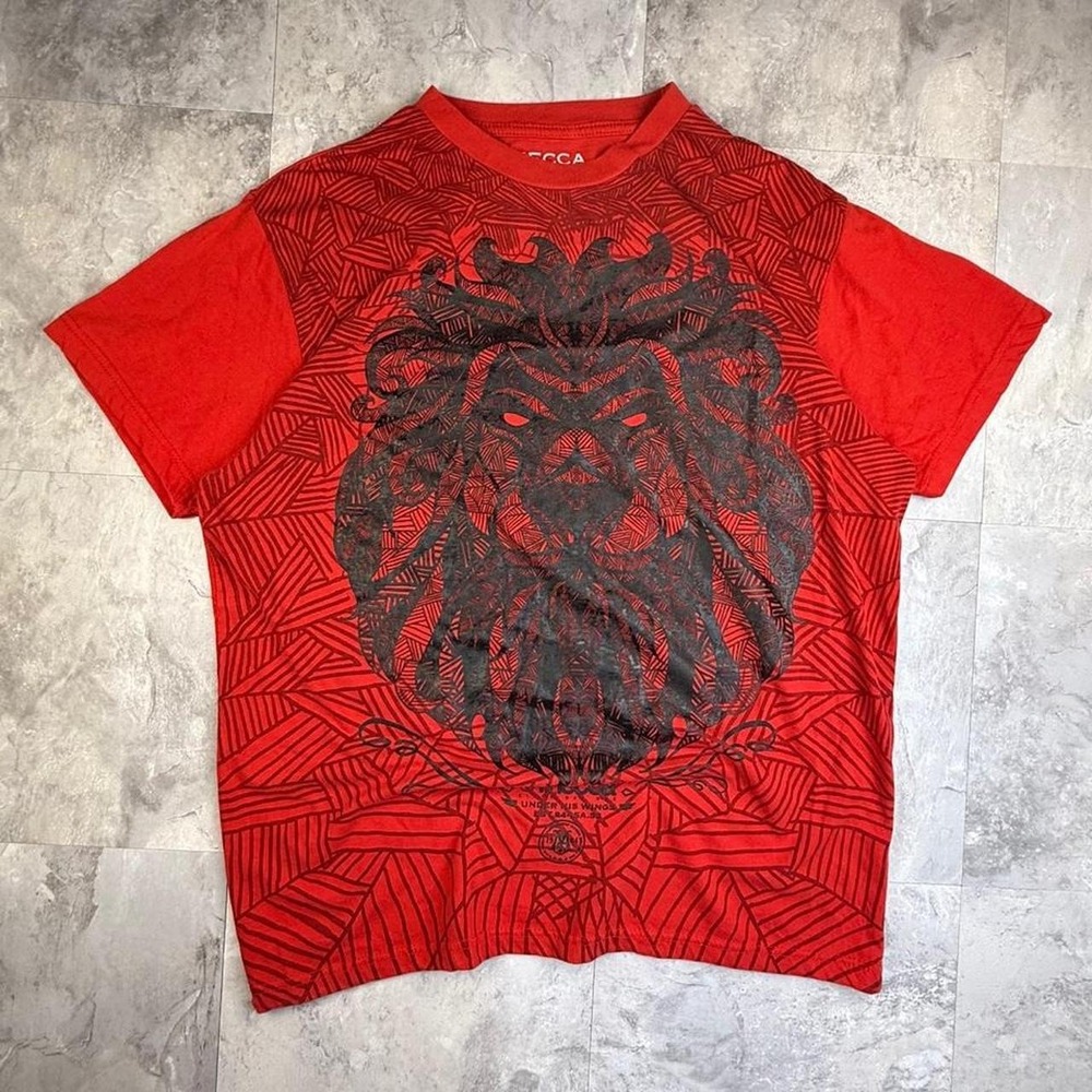 Y2K mecca lion red graphic T shirt size xl